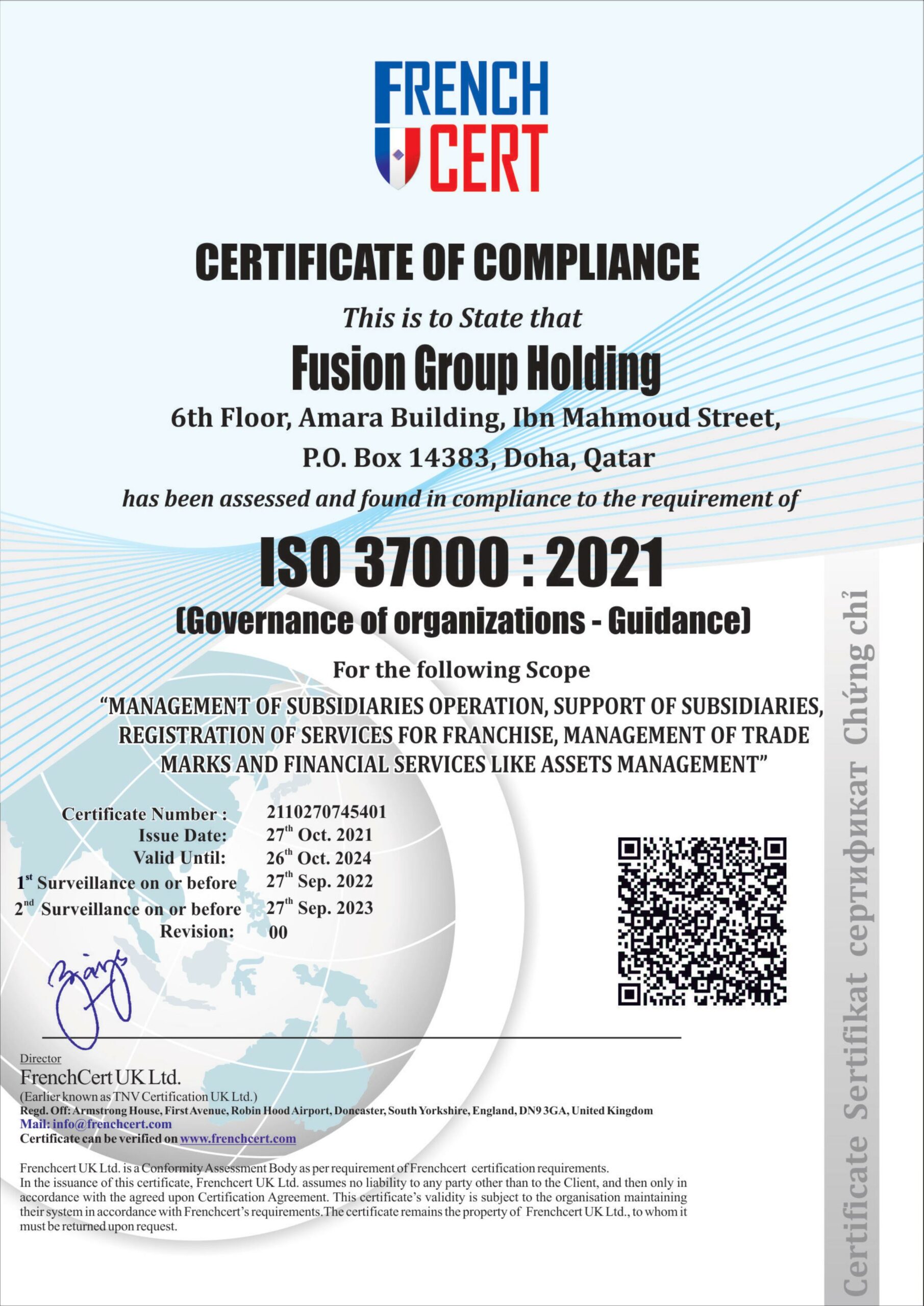 ISO 37000 : 2021 <br> Guidance for the Governance of Organizations